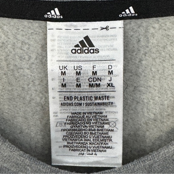 Adidas 3-Stripes Gray Crewneck Sweatshirt | Men’s M - Picture 4 of 7
